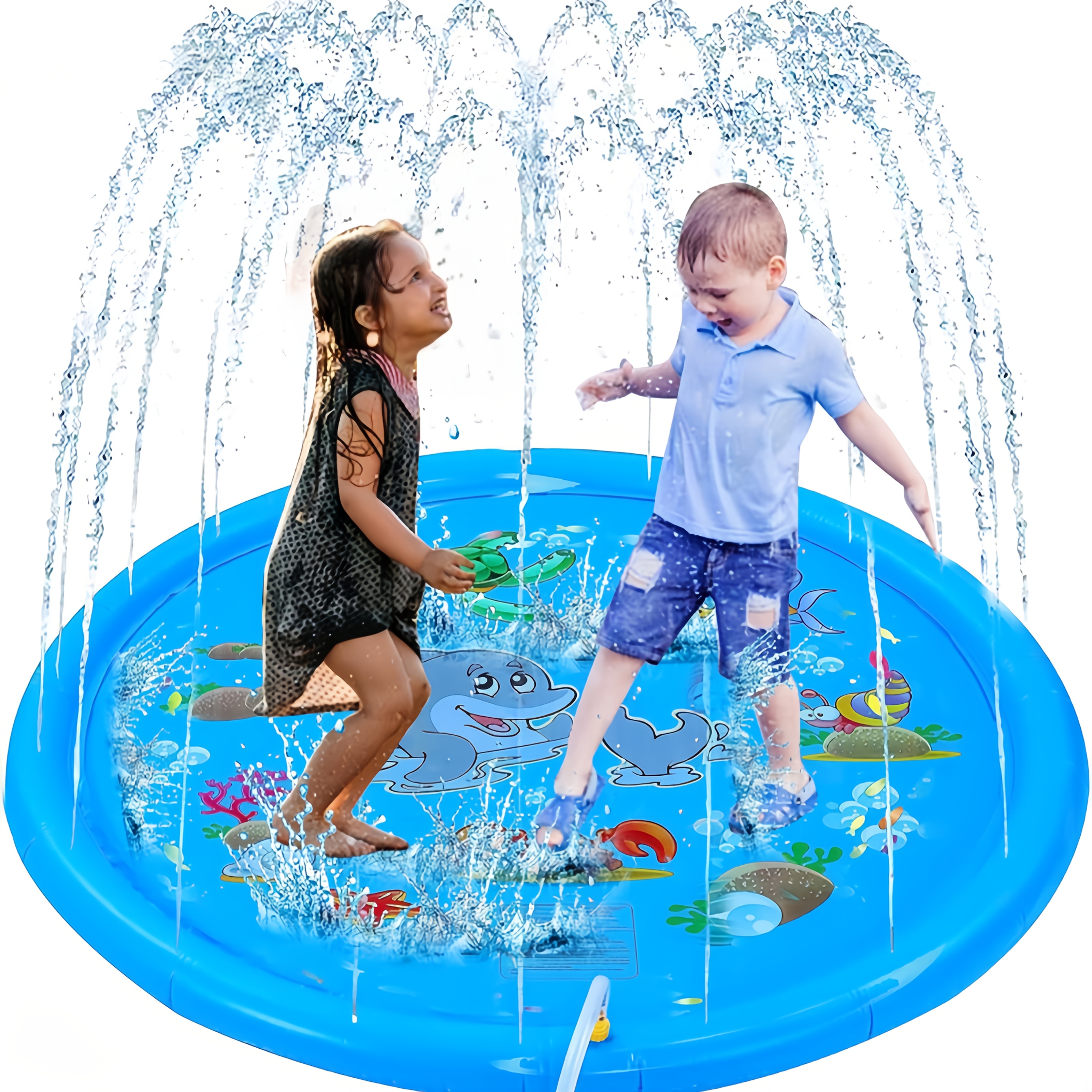 Kids Outdoor Water Play - PVC Inflatable Splash Pad Sprinkler for