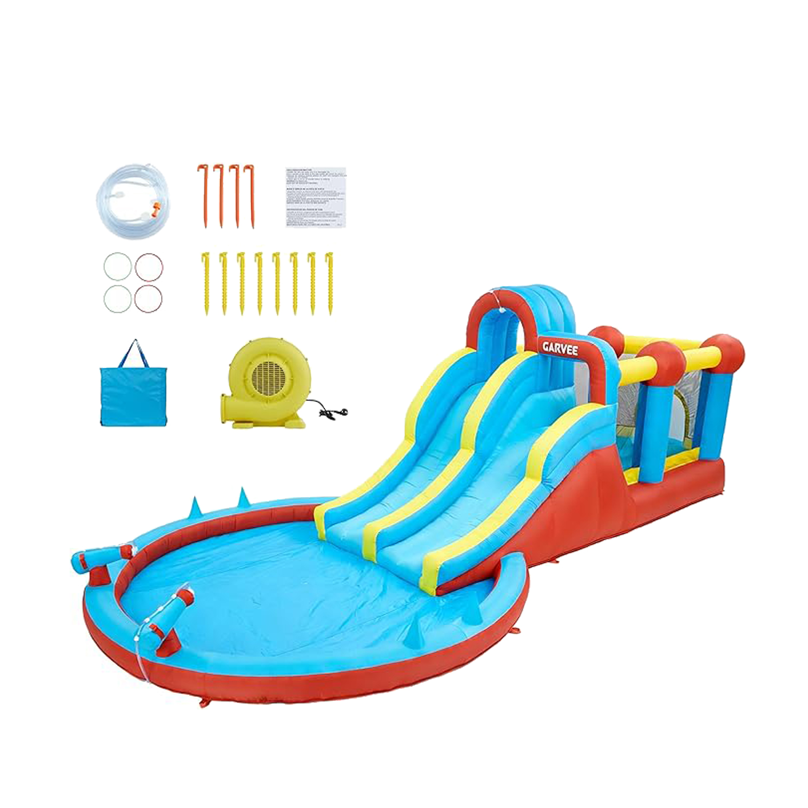 Kids Outdoor Playset - All-Season 8-in-1 Inflatable Water Park –