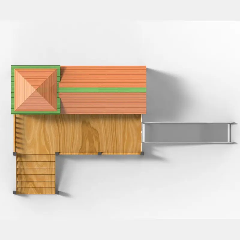 Kids Outdoor Wooden Playhouse - Hot Sale Kindergarten Combination Slide Wooden