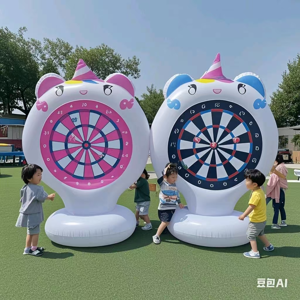 Kids Outdoor Garden - Inflatable Unicorn Throwing Game Target Sticky