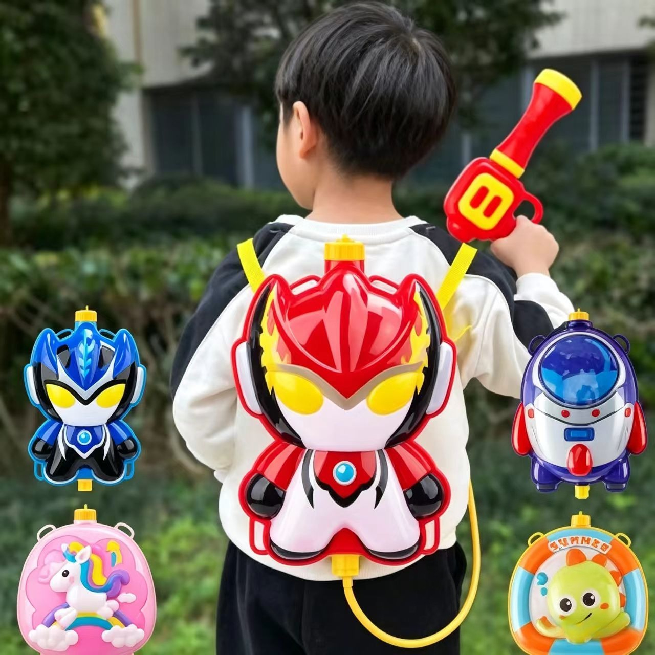Kids Outdoor Garden - Children Backpack water gun Toys Summer