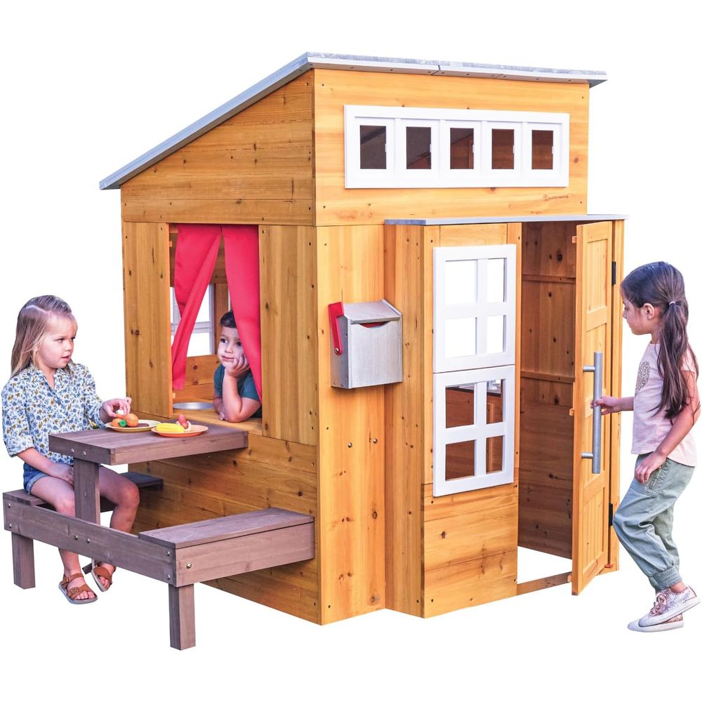 KidKraft Modern Wooden Playhou - Kids Outdoor Wooden Playhouse avis et prix
