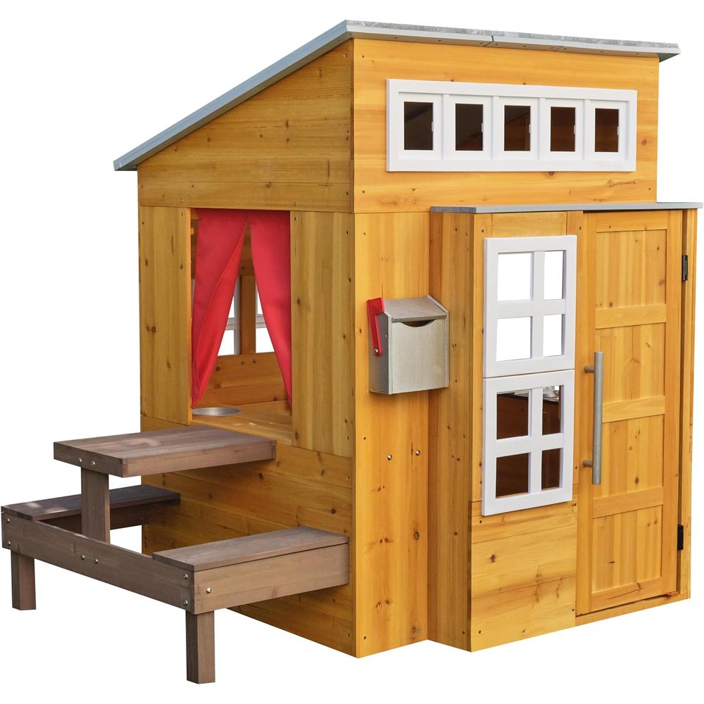 KidKraft Modern Wooden Playhou - Kids Outdoor Wooden Playhouse avis et prix