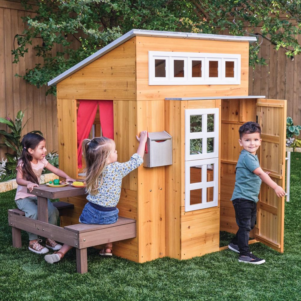 KidKraft Modern Wooden Playhou - Kids Outdoor Wooden Playhouse avis et prix
