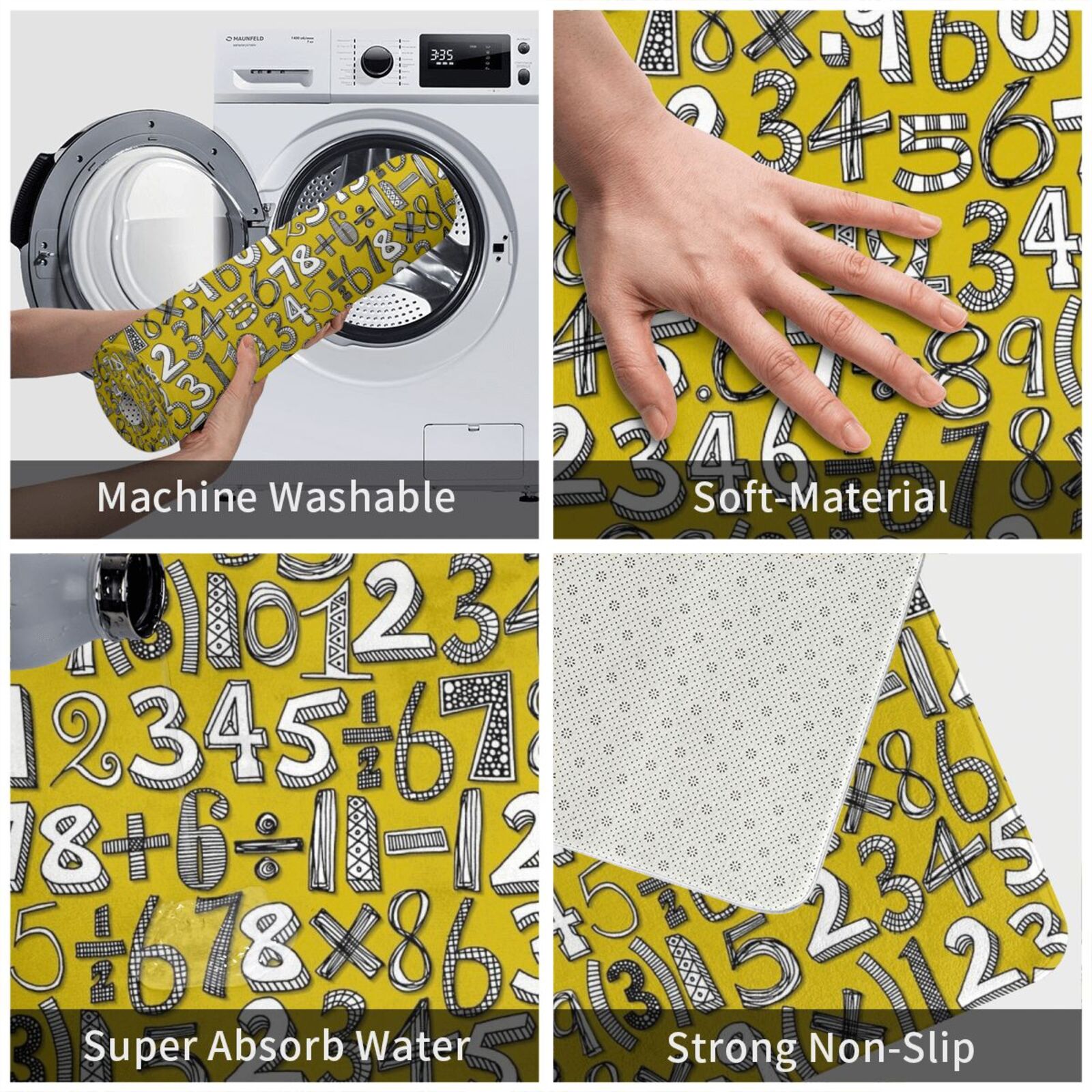 Math Doodle Yellow Carpet Mat  - Kids Outdoor Floor Cushions avis et prix