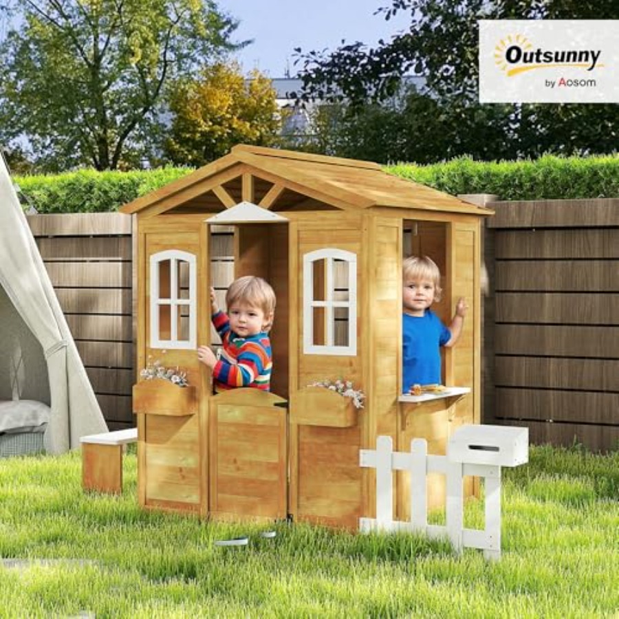 Outdoor playhouse for kids age - Kids Outdoor Wooden Playhouse avis et prix