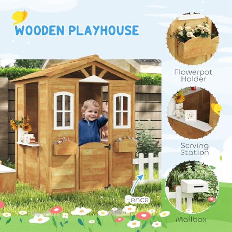 Outdoor playhouse for kids age - Kids Outdoor Wooden Playhouse avis et prix