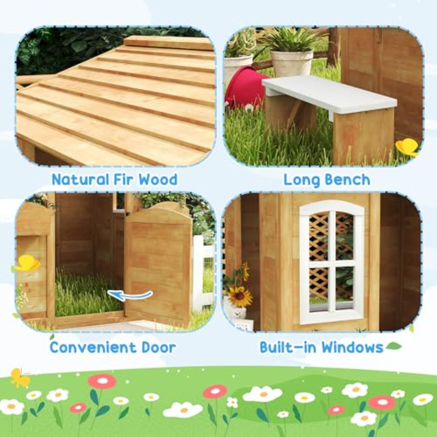Outdoor playhouse for kids age - Kids Outdoor Wooden Playhouse avis et prix