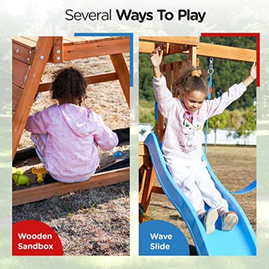 Playground Wooden Swing Sets f - Kids Outdoor Furniture Set avis et prix