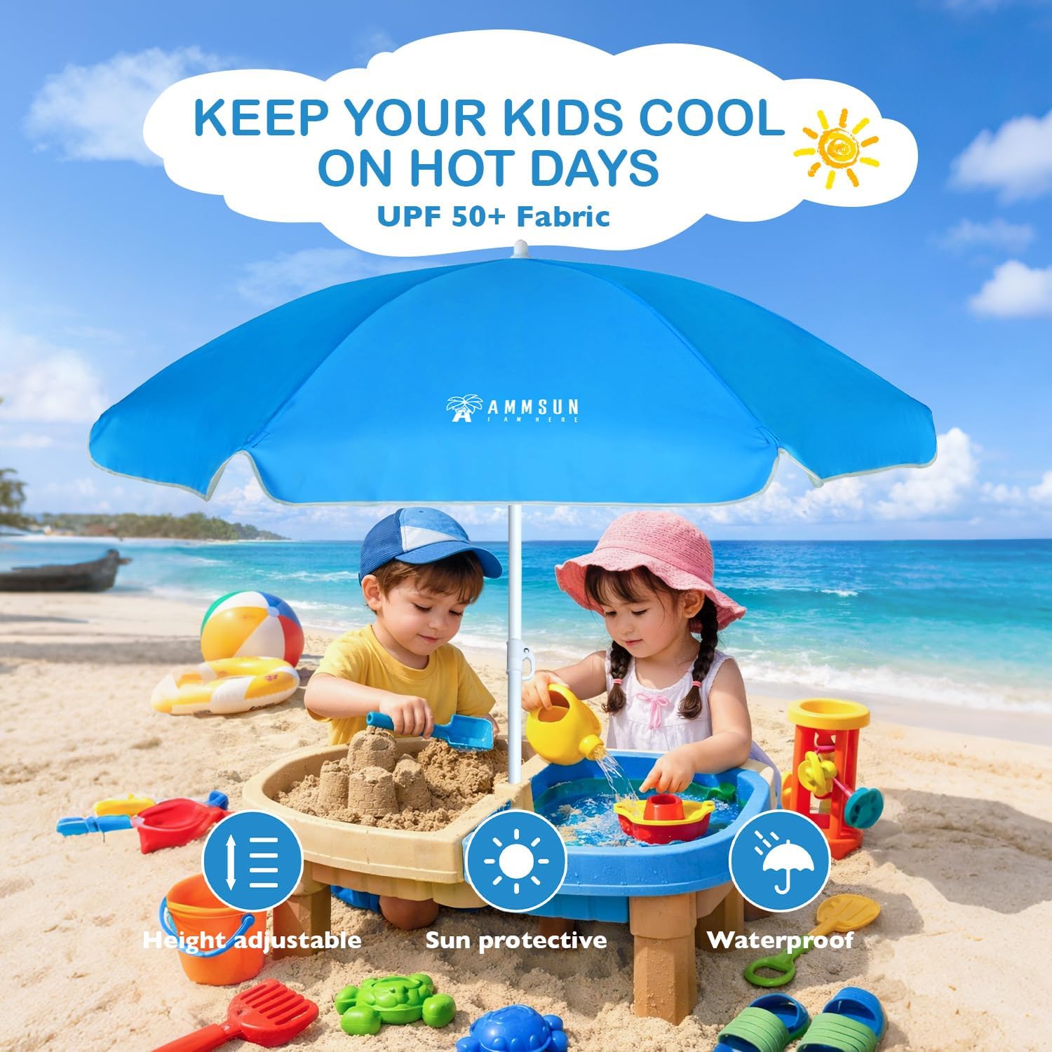 5ft Beach Umbrella for Sand an - Kids Outdoor Water Play avis et prix
