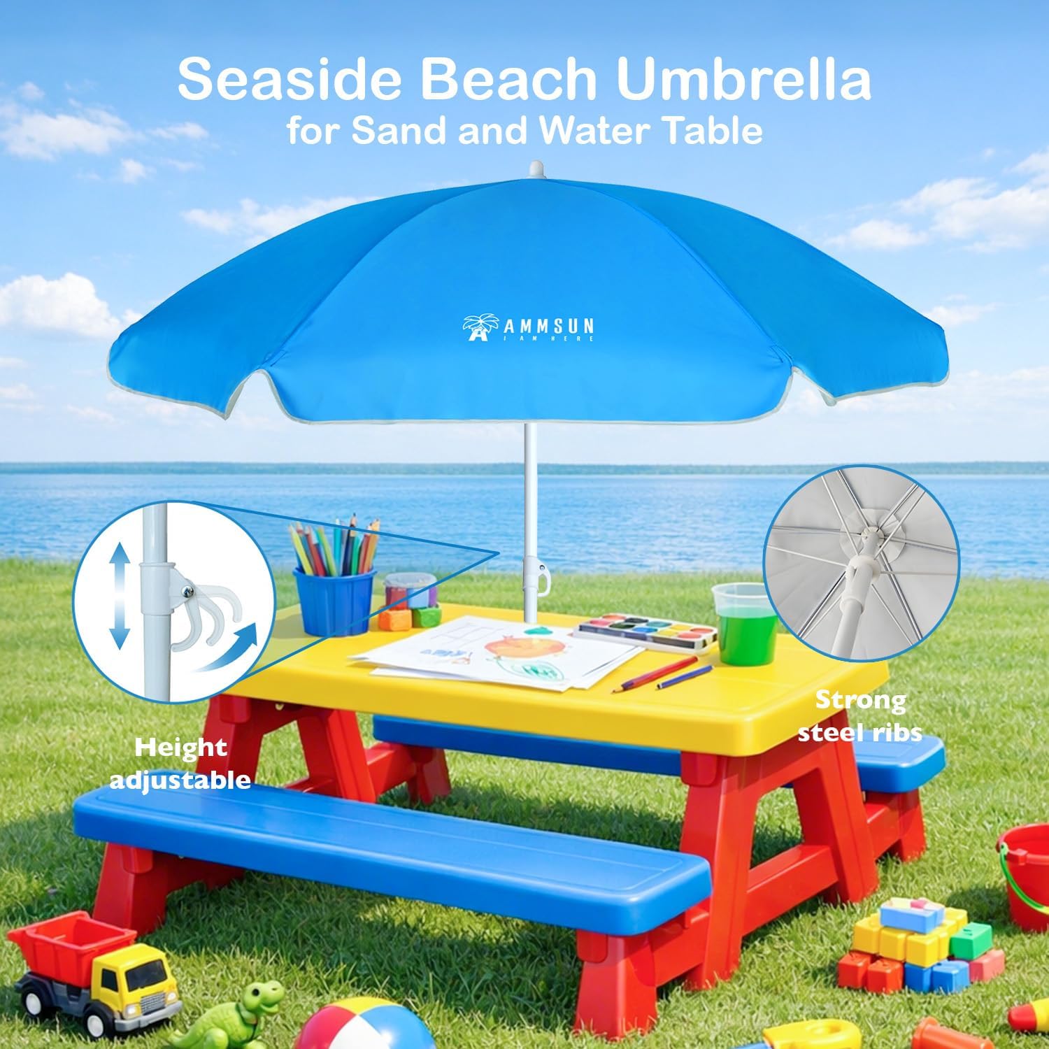 5ft Beach Umbrella for Sand an - Kids Outdoor Water Play avis et prix