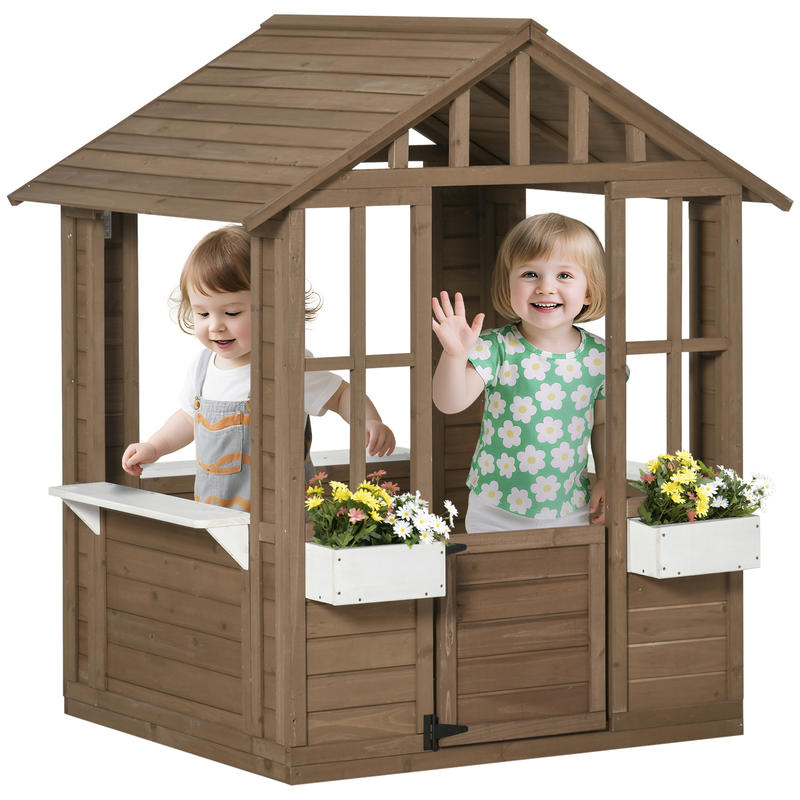 Outsunny Kids Wooden Playhouse - Kids Outdoor Wooden Playhouse avis et prix