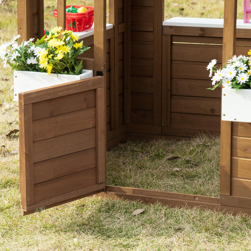 Outsunny Kids Wooden Playhouse - Kids Outdoor Wooden Playhouse avis et prix