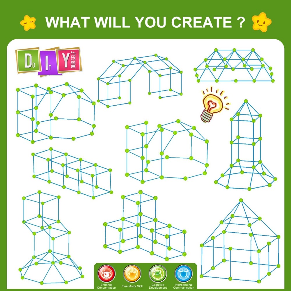200 Pcs Fort Building Kit for  - Outdoor Toys For Kids avis et prix