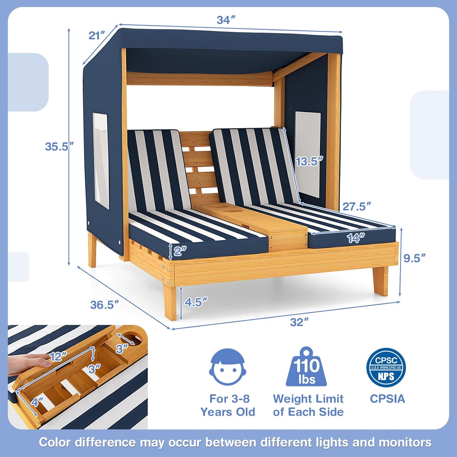 Kids Double Chaise Lounge Outd - Kids Outdoor Lounge Chair avis et prix