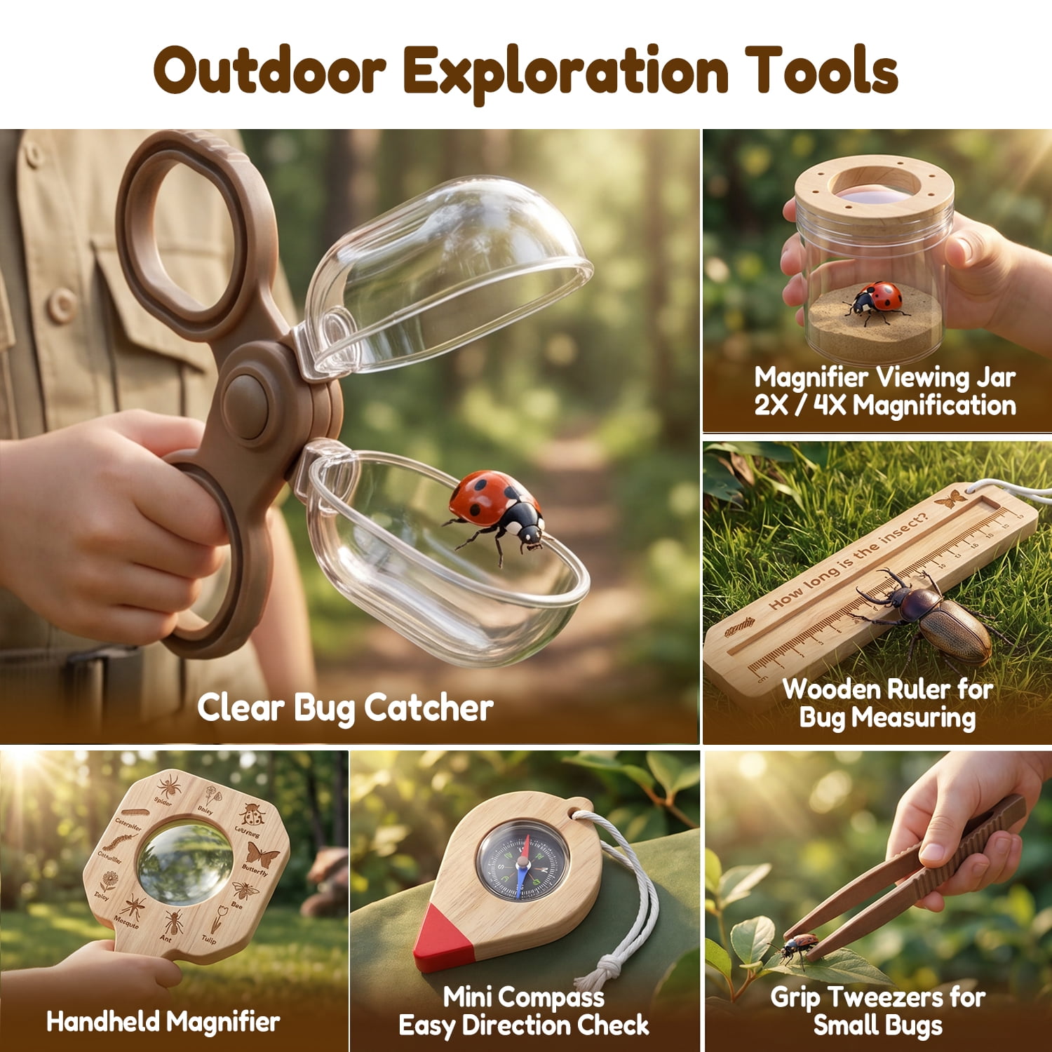 Wooden Bug Catching Kit With T - Kids Outdoor Garden avis et prix