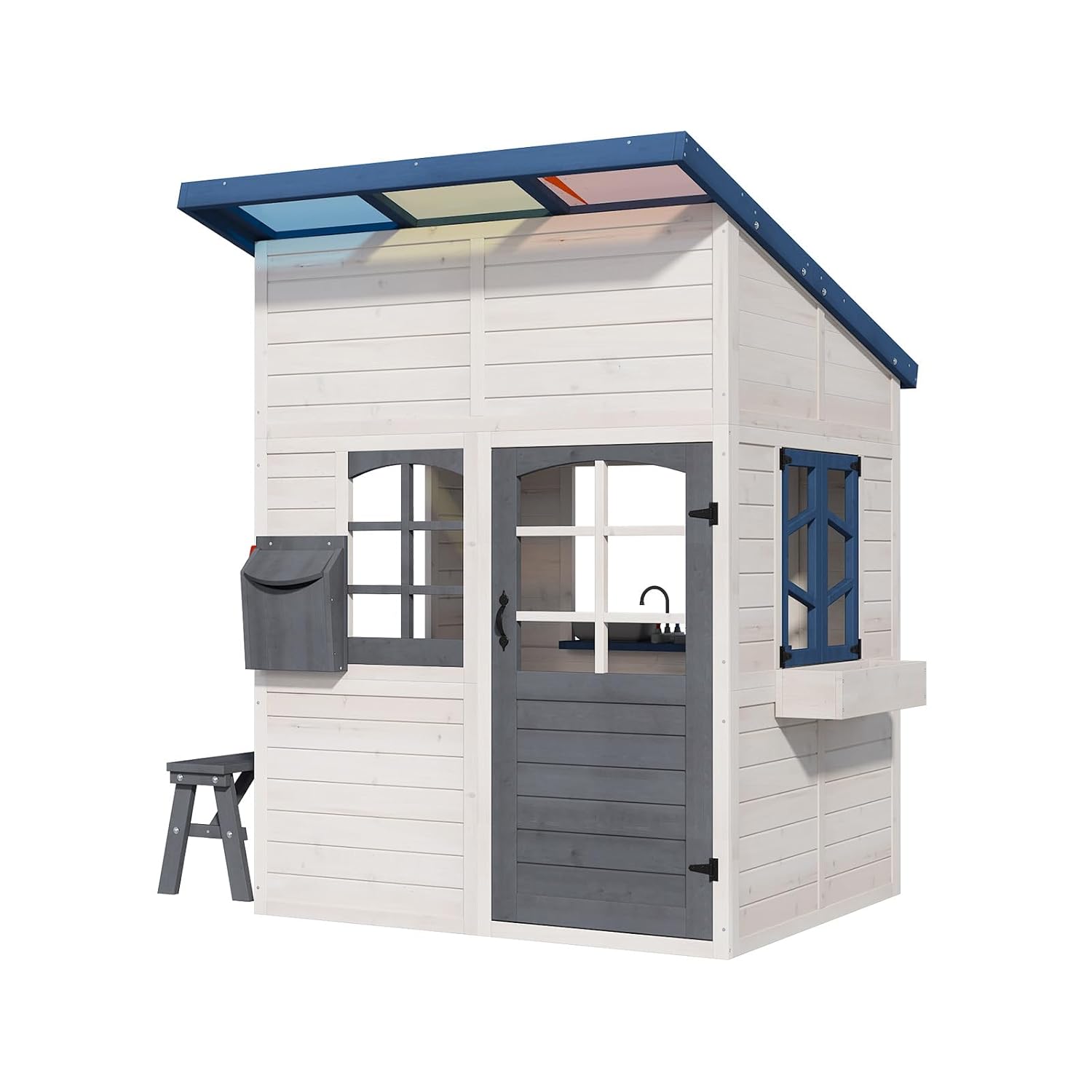 Wooden Kids Outdoor Playhouse  - Kids Outdoor Kitchen avis et prix