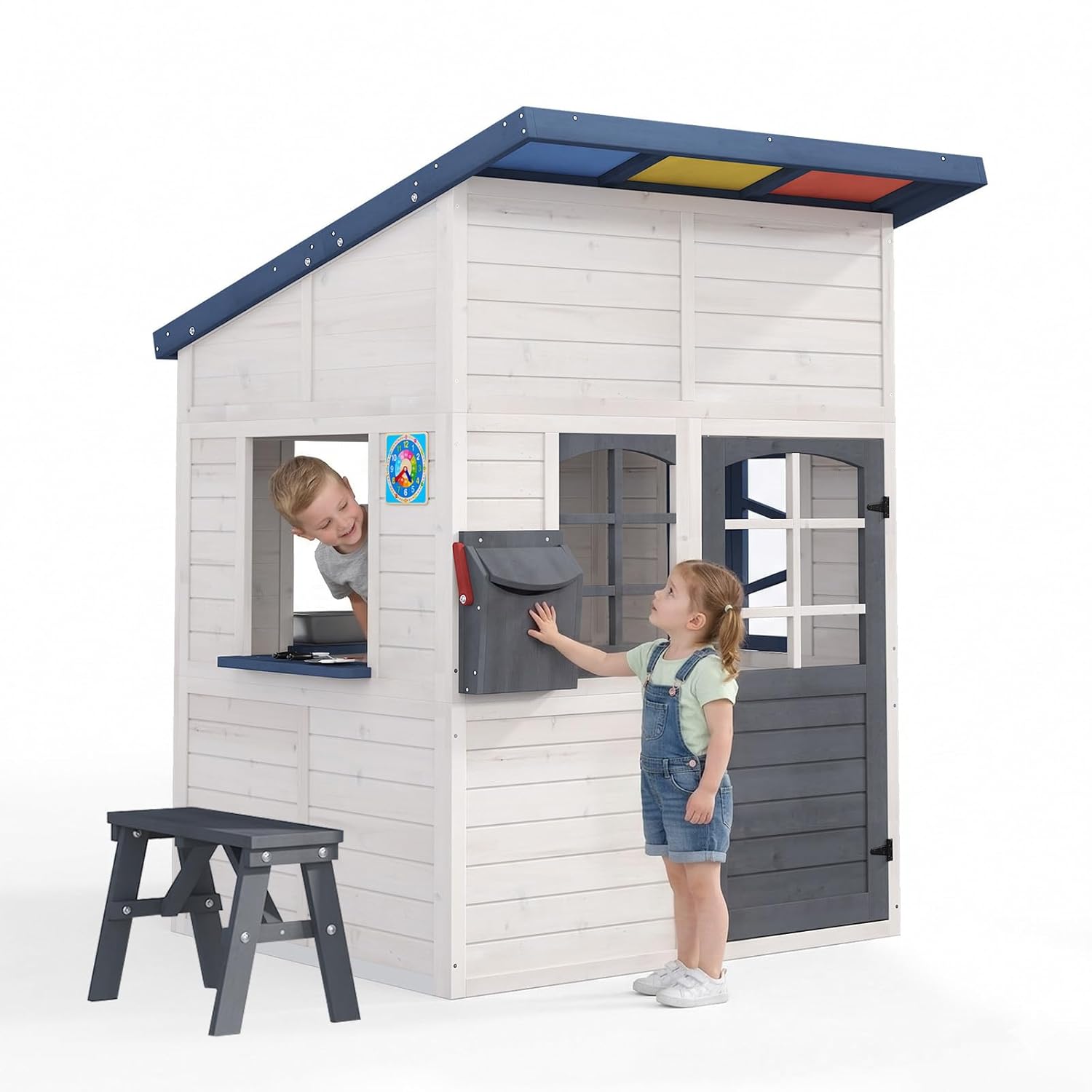 Wooden Kids Outdoor Playhouse  - Kids Outdoor Kitchen avis et prix