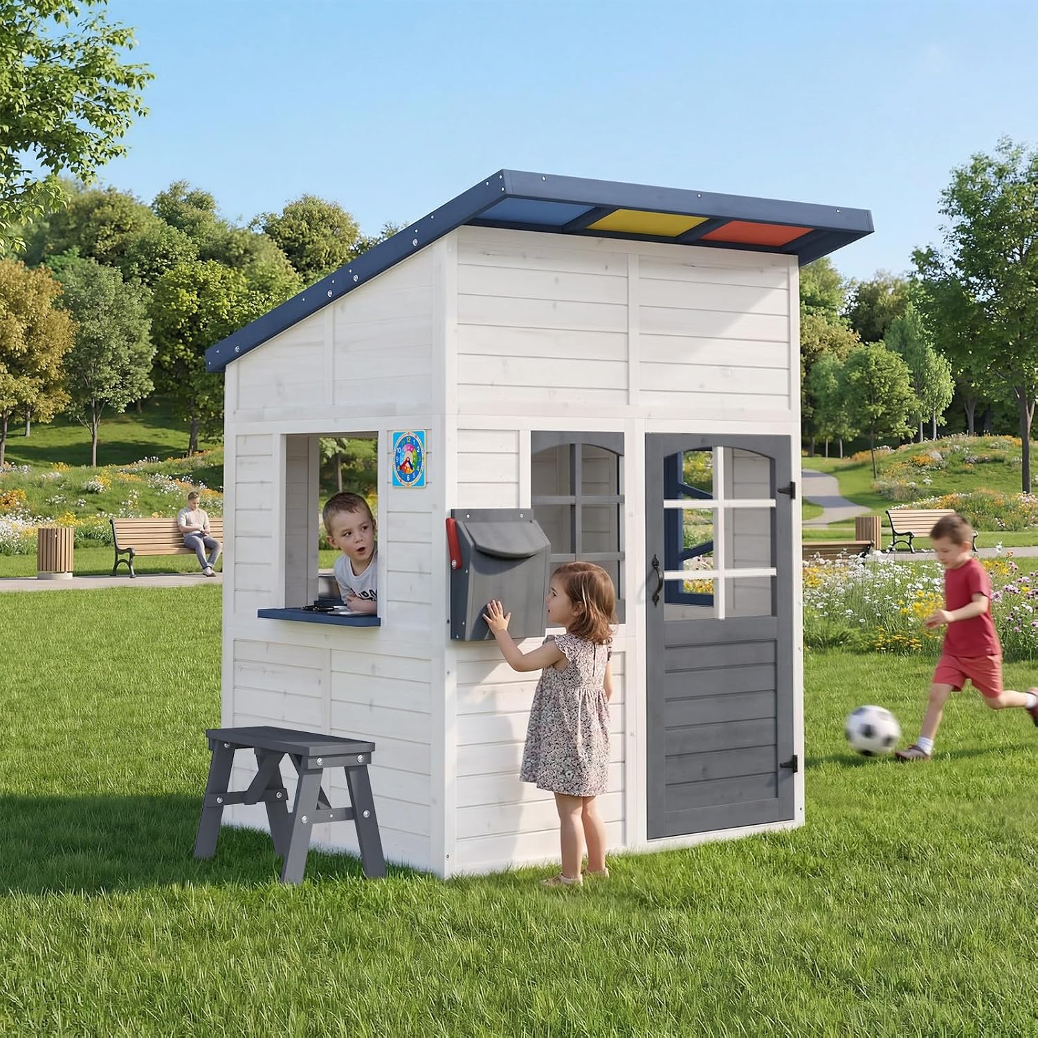 Wooden Kids Outdoor Playhouse  - Kids Outdoor Kitchen avis et prix