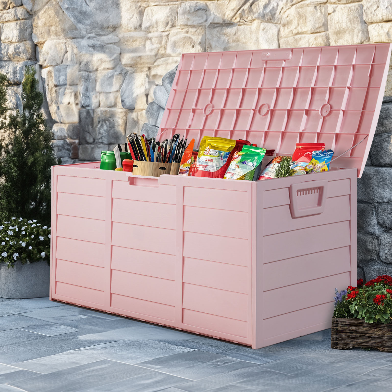 Light Pink 75Gal(280L) Patio O - Kids Outdoor Toy Storage avis et prix