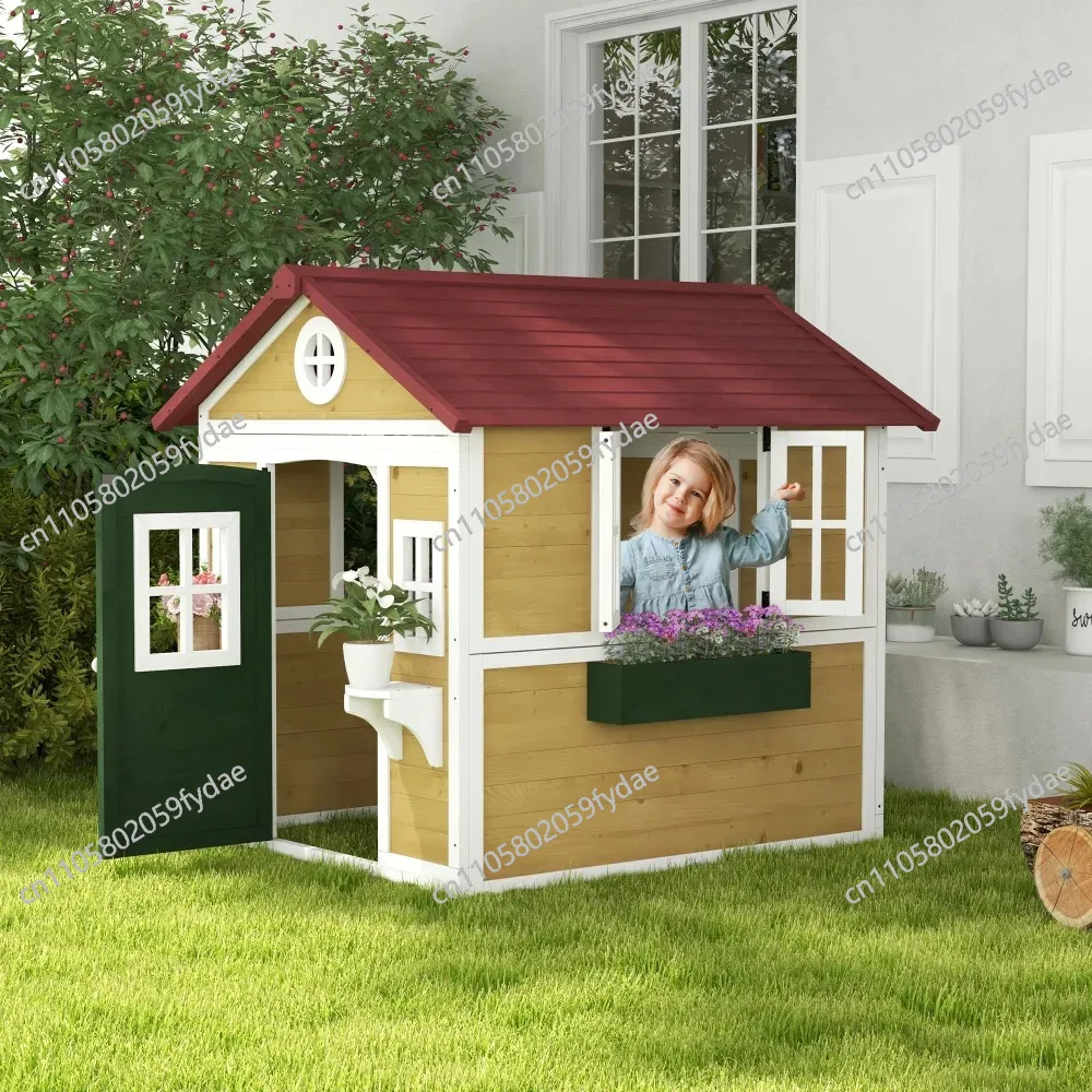 Outdoor Kids Playhouse, Wooden - Kids Outdoor Wooden Playhouse avis et prix