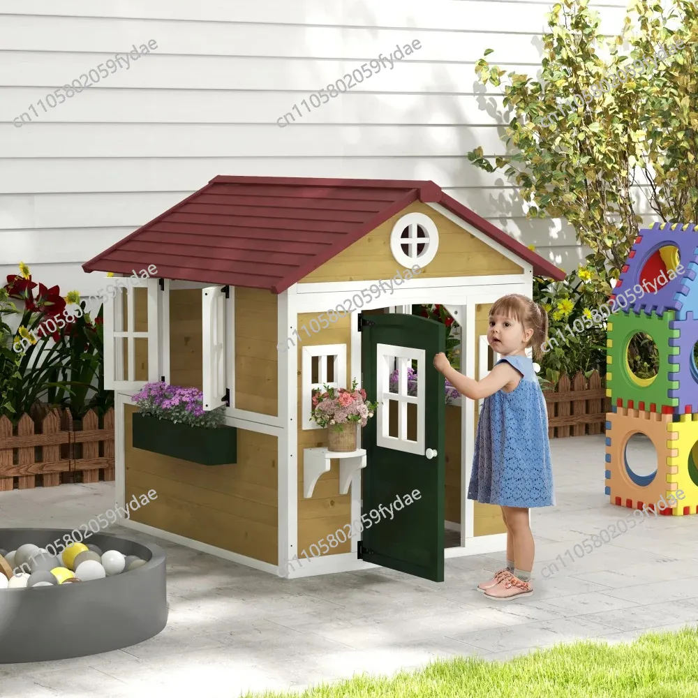 Outdoor Kids Playhouse, Wooden - Kids Outdoor Wooden Playhouse avis et prix