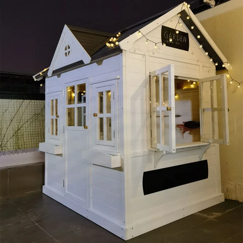 -Wood Kids Play House Wooden C - Kids Outdoor Wooden Playhouse avis et prix