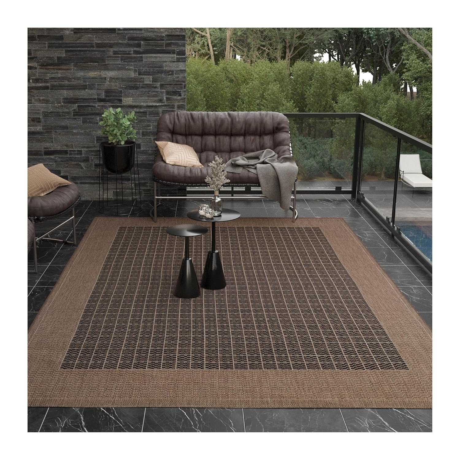 Checkered Indoor Outdoor Rug 7 - Kids Outdoor Furniture Set avis et prix