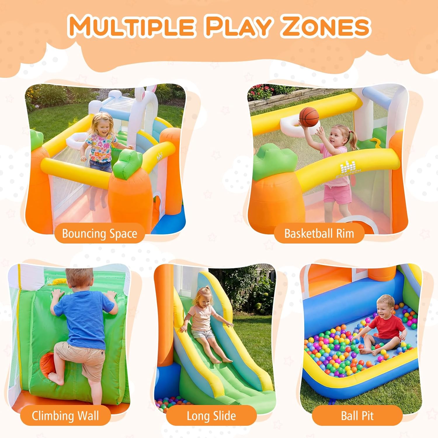 Inflatable Bounce House with B - Kids Outdoor Gifts avis et prix