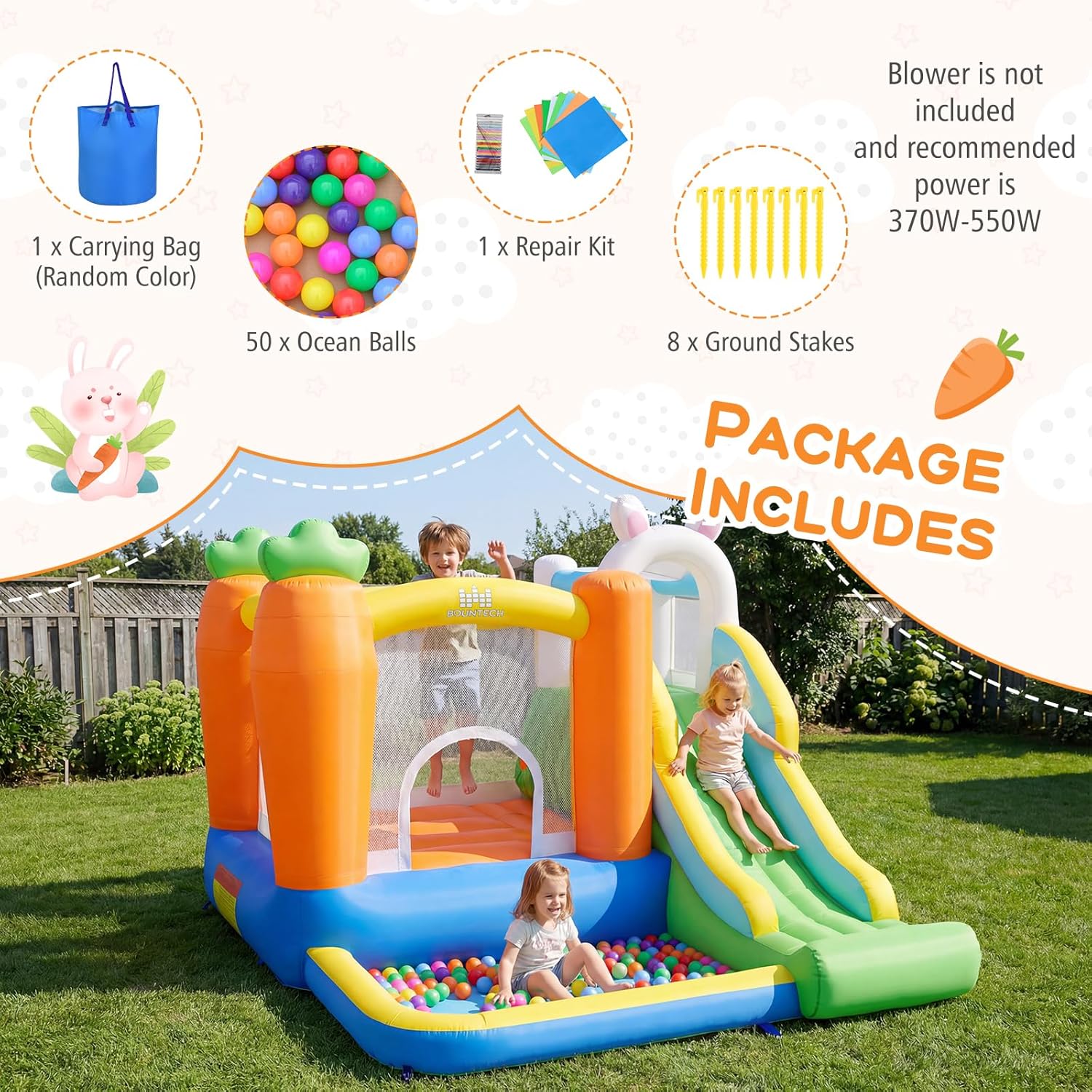Inflatable Bounce House with B - Kids Outdoor Gifts avis et prix