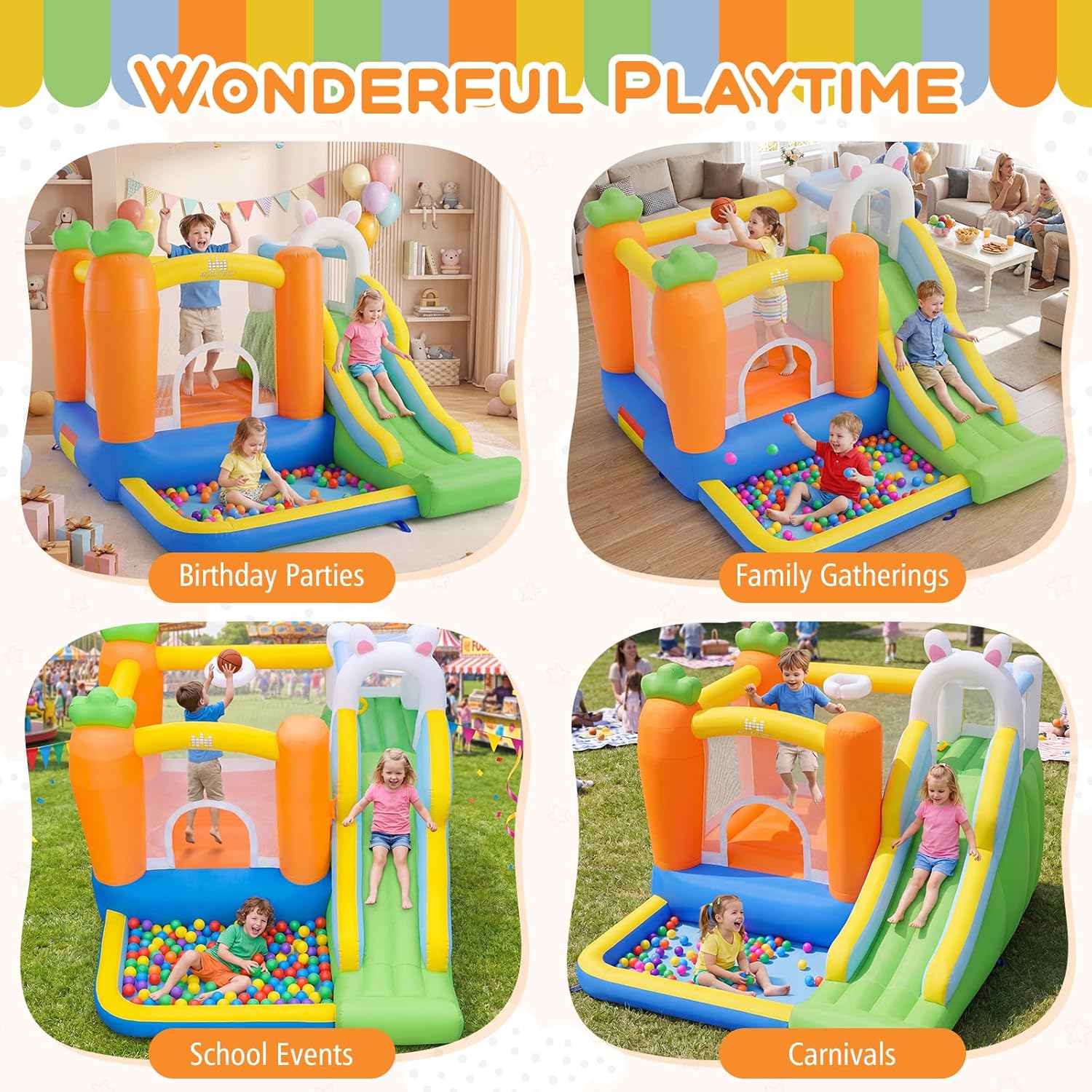 Inflatable Bounce House with B - Kids Outdoor Gifts avis et prix