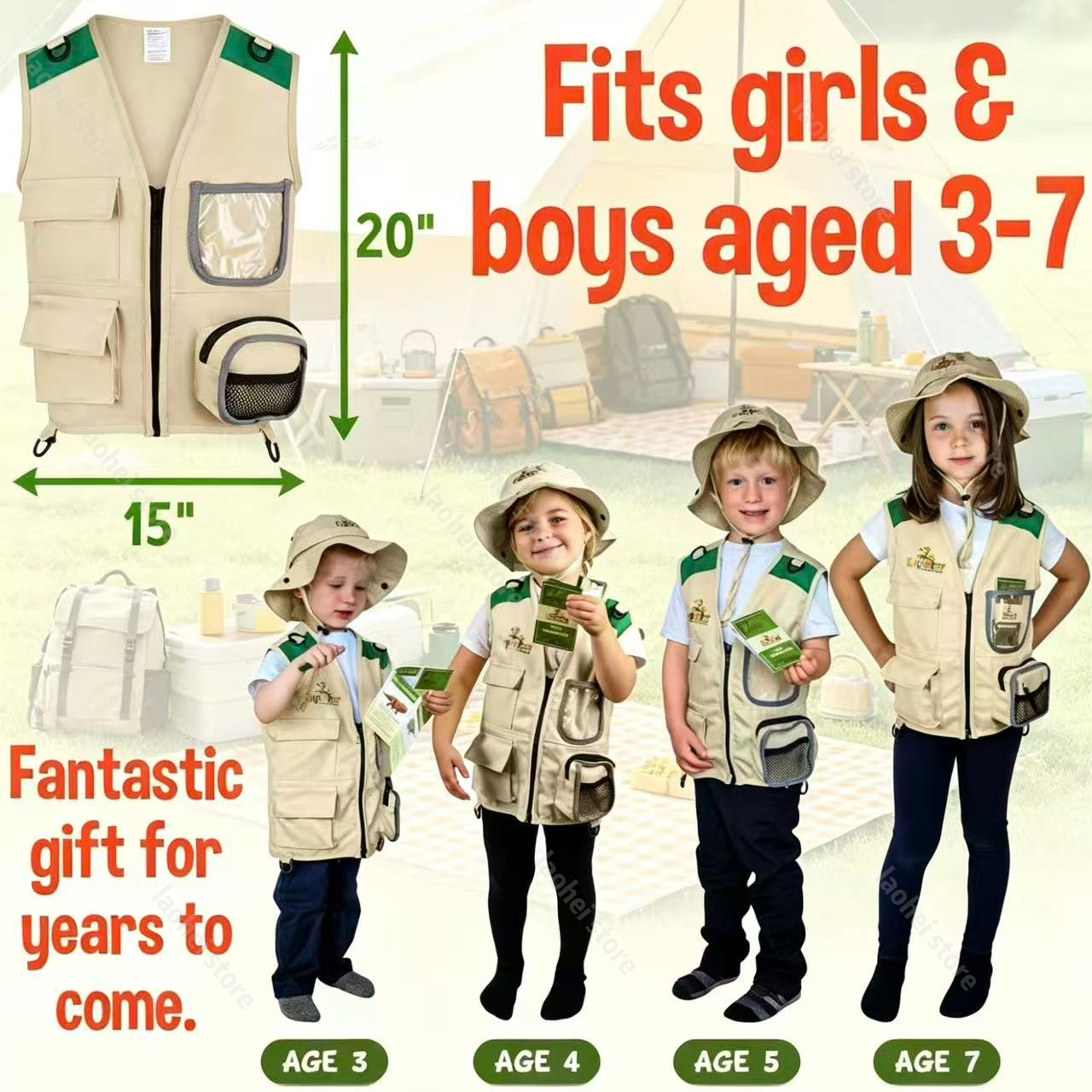 Kids Explorer Vest and Hat Cos - Kids Outdoor Playset avis et prix