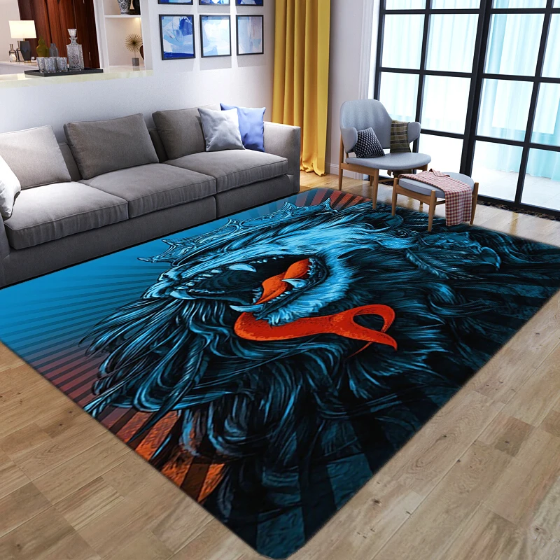 Cartoon Animal Lion 3D Carpets - Kids Outdoor Floor Cushions avis et prix