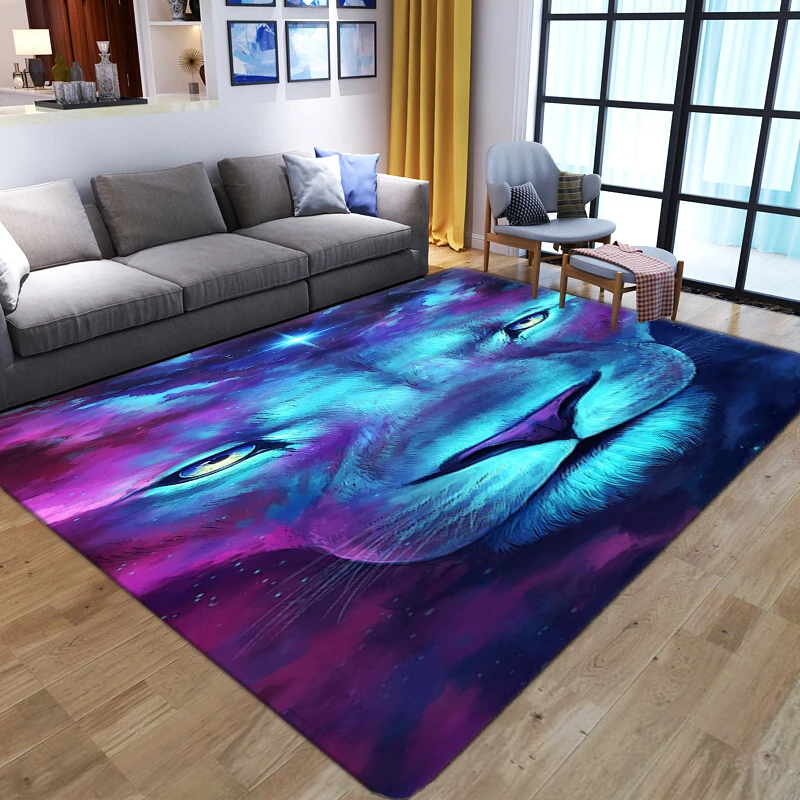 Cartoon Animal Lion 3D Carpets - Kids Outdoor Floor Cushions avis et prix