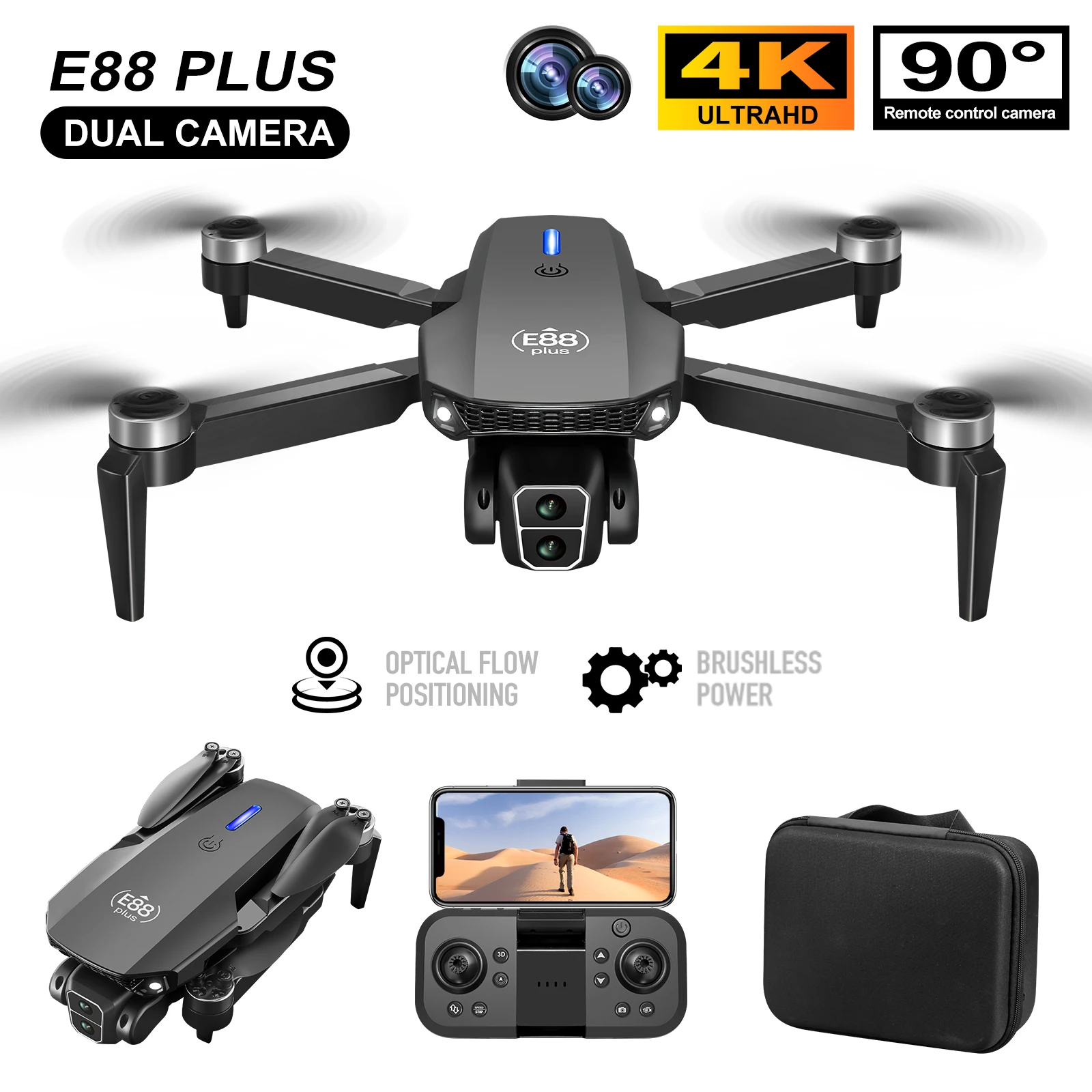 New E88 Plus Quadcopter Drone: - Kids Outdoor Toy Storage avis et prix