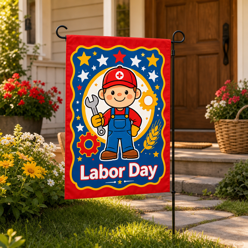 Labor Day Garden Flag Cute Car - Kids Outdoor Garden avis et prix