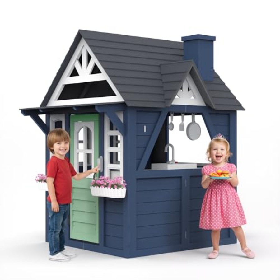 Outdoor kids playhouse: wooden - Kids Outdoor Kitchen avis et prix