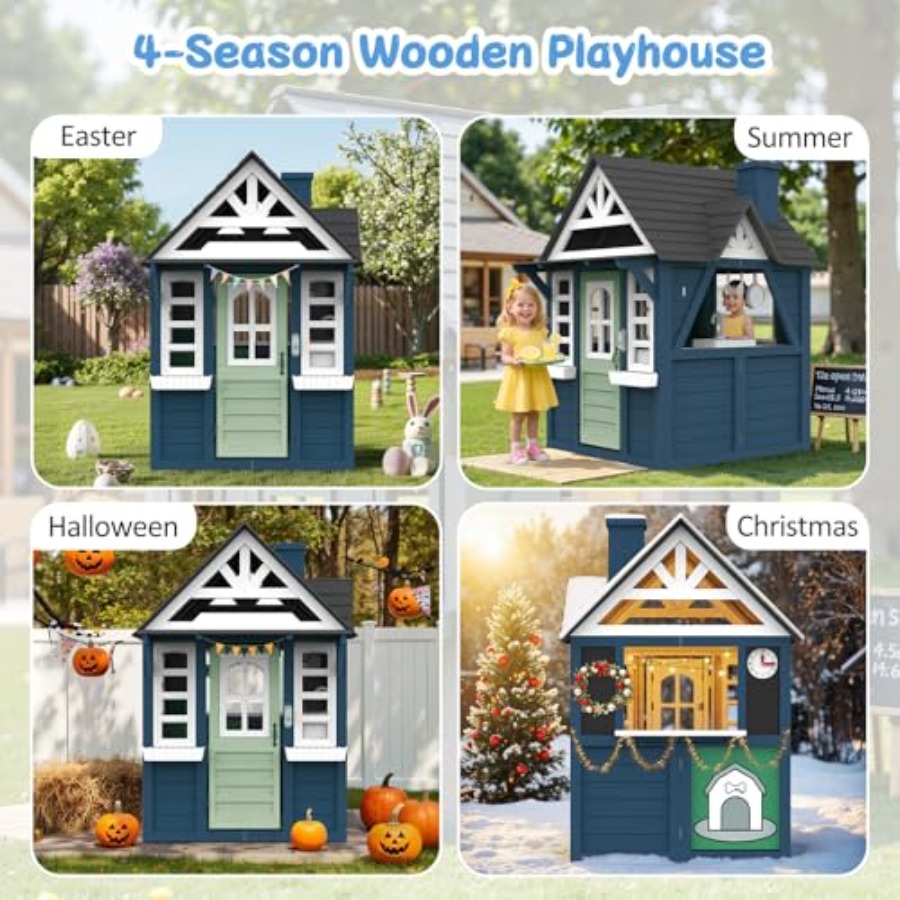 Outdoor kids playhouse: wooden - Kids Outdoor Kitchen avis et prix