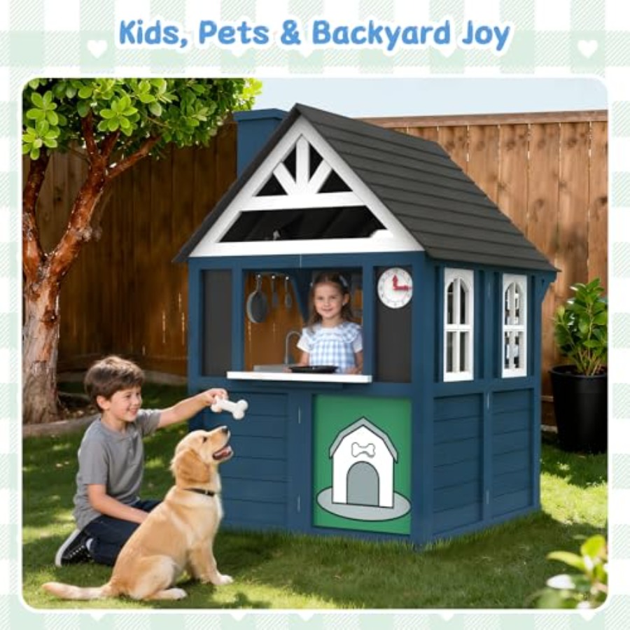 Outdoor kids playhouse: wooden - Kids Outdoor Kitchen avis et prix