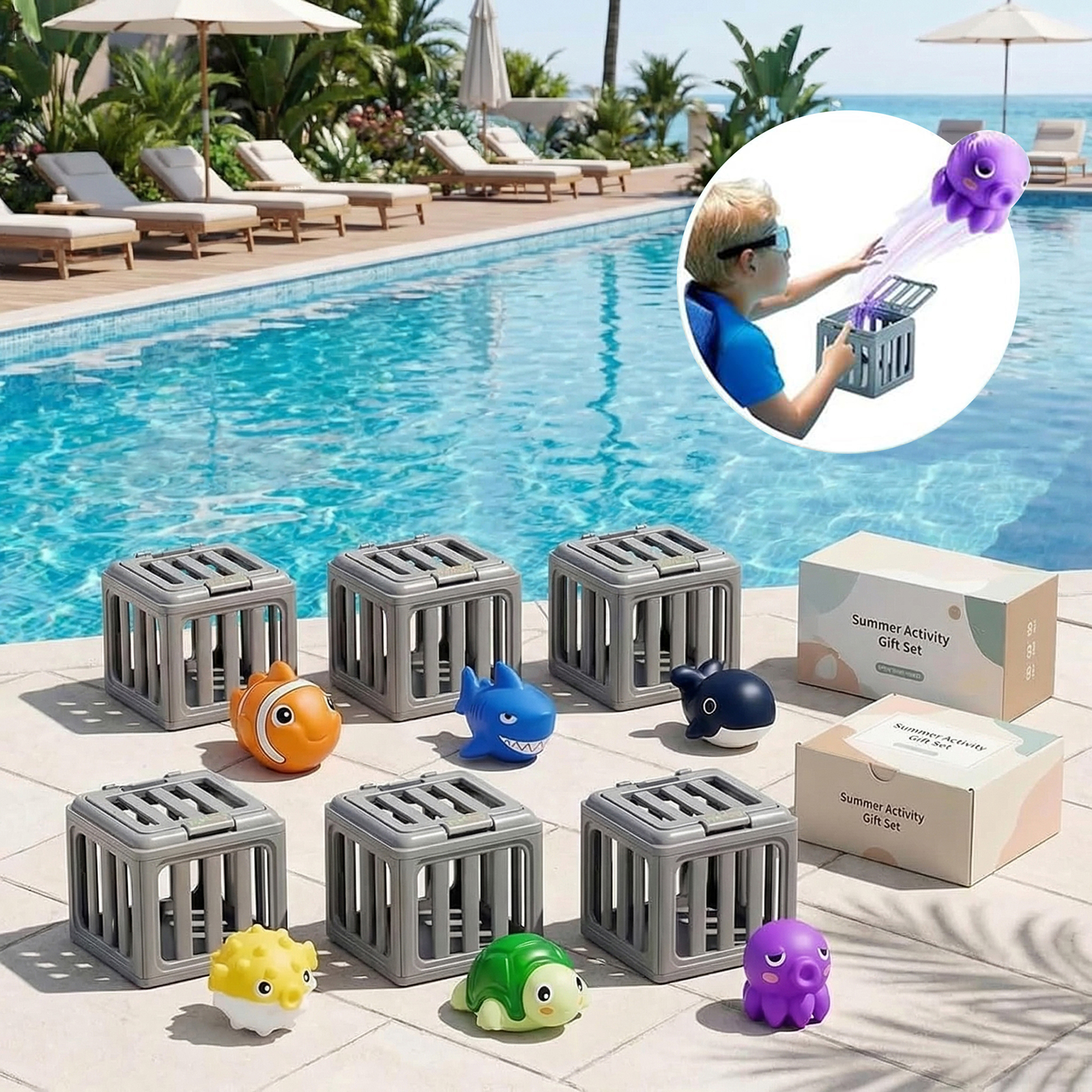 Kids Pool Diving Toys with Fis - Kids Outdoor Toy Storage avis et prix