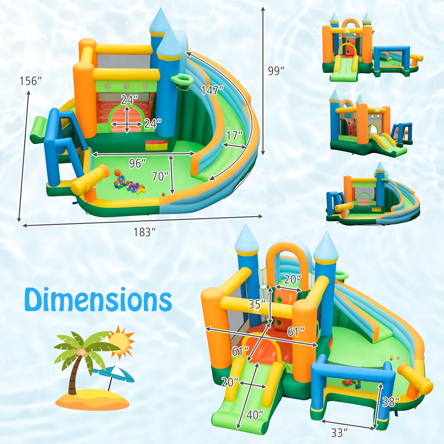 9-in-1 Inflatable Water Slide  - Kids Outdoor Gifts avis et prix