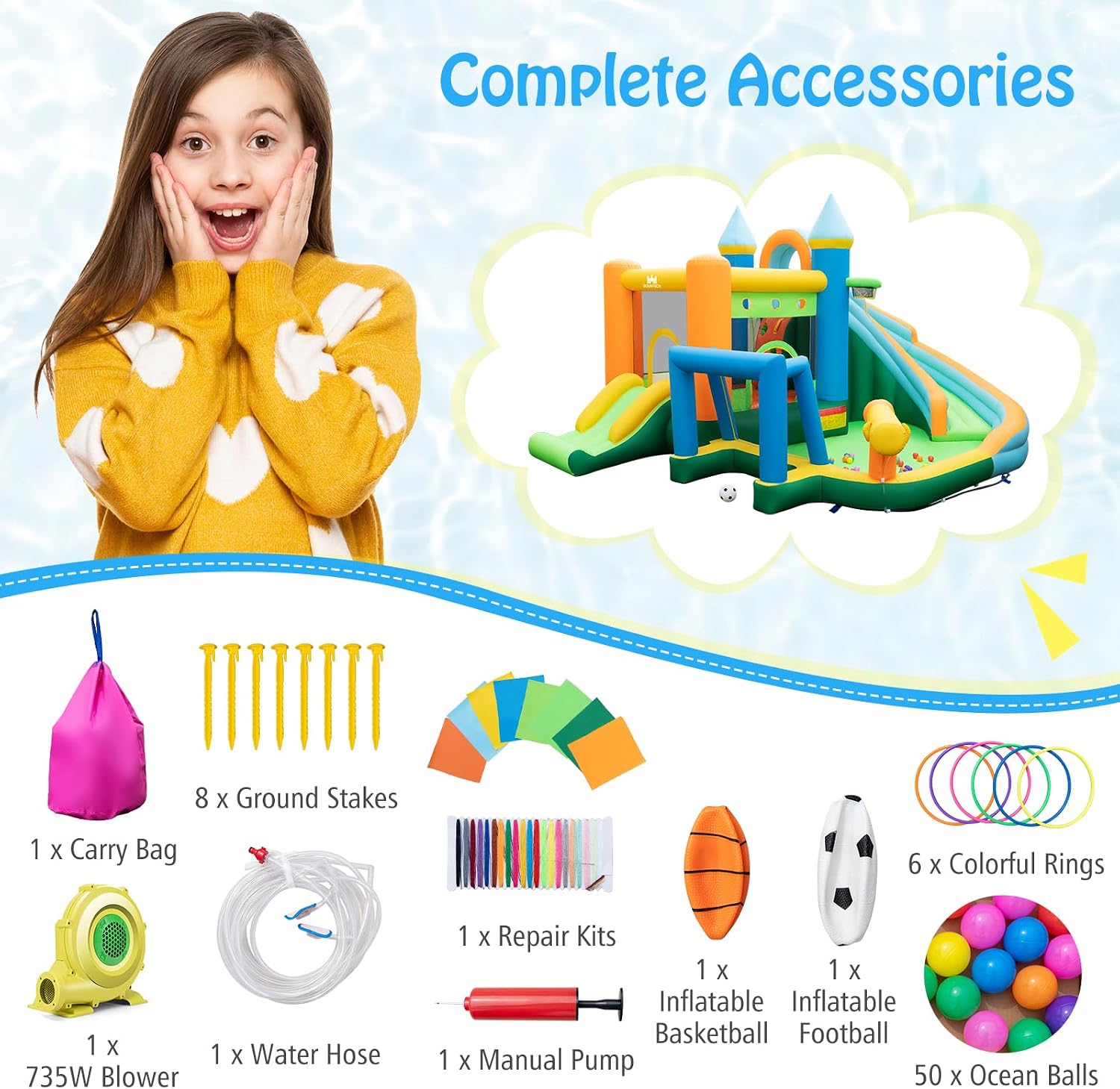 9-in-1 Inflatable Water Slide  - Kids Outdoor Gifts avis et prix