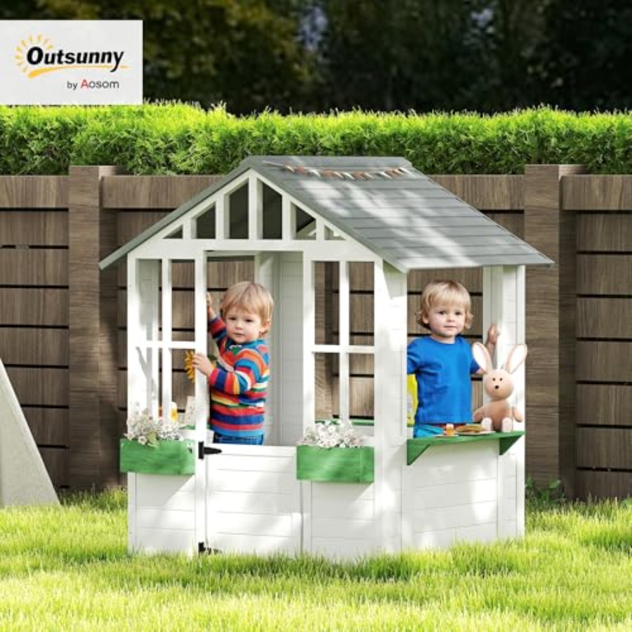 Outdoor playhouse for backyard - Kids Outdoor Wooden Playhouse avis et prix