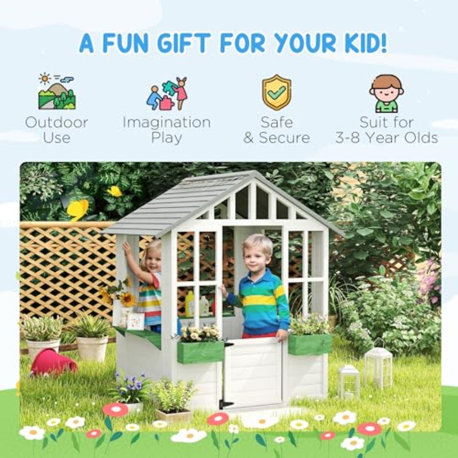 Outdoor playhouse for backyard - Kids Outdoor Wooden Playhouse avis et prix
