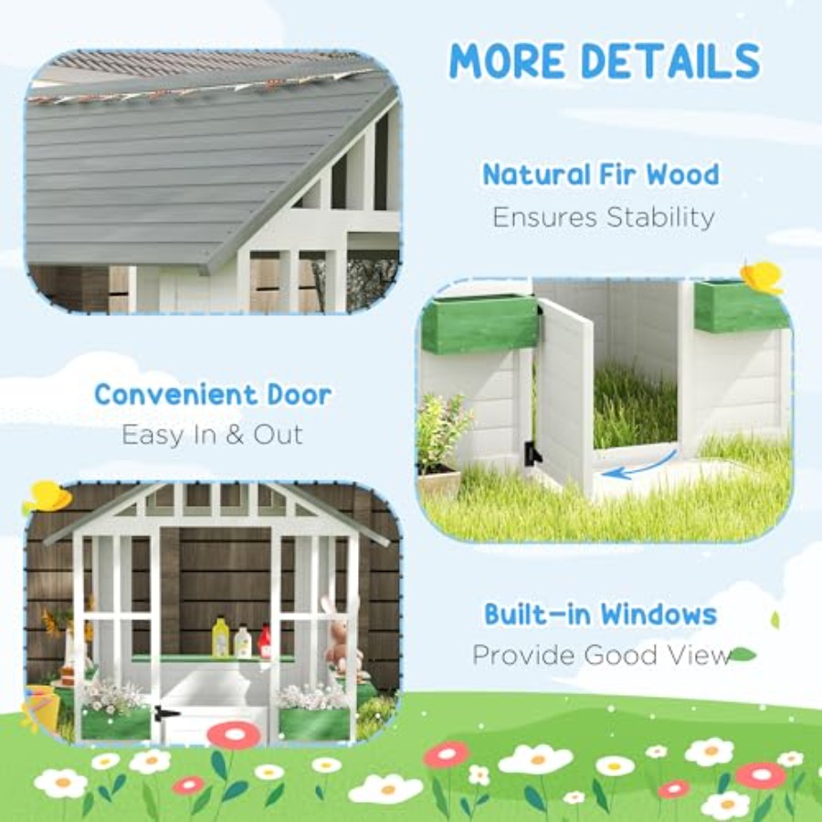 Outdoor playhouse for backyard - Kids Outdoor Wooden Playhouse avis et prix