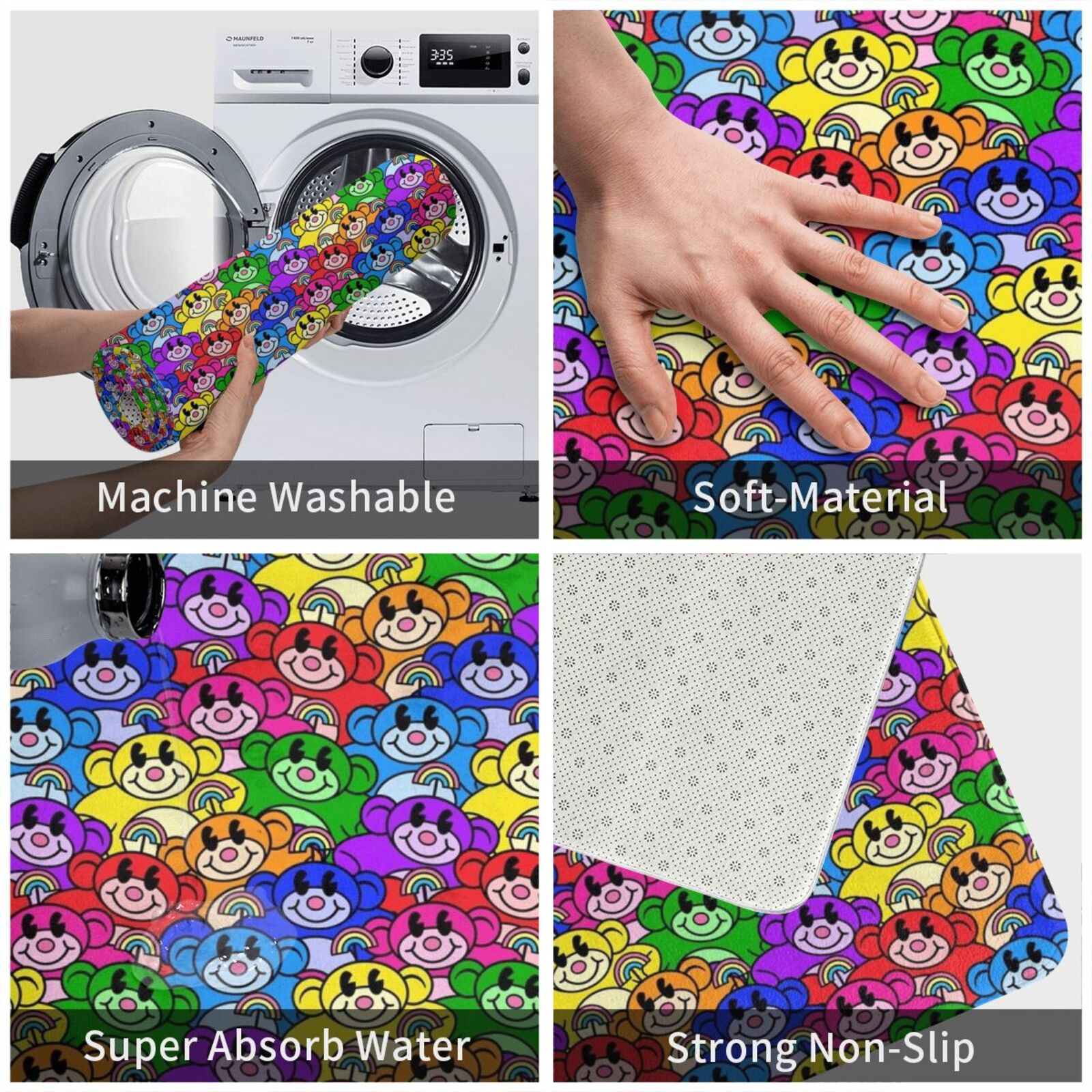 Rainbow Monkeys Carpet Mat Rug - Kids Outdoor Floor Cushions avis et prix