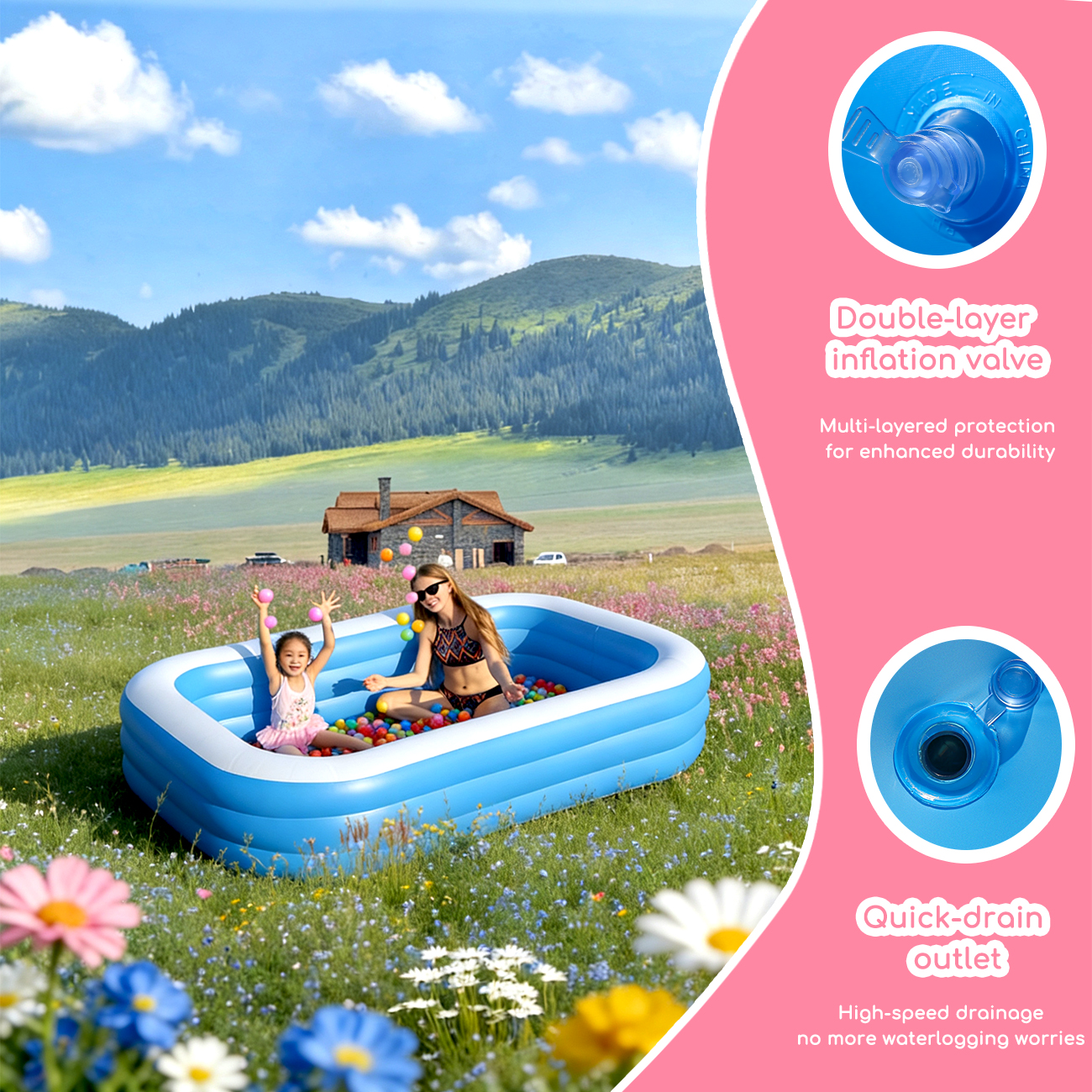 Inflatable Pool for Kids and A - Kids Outdoor Garden avis et prix