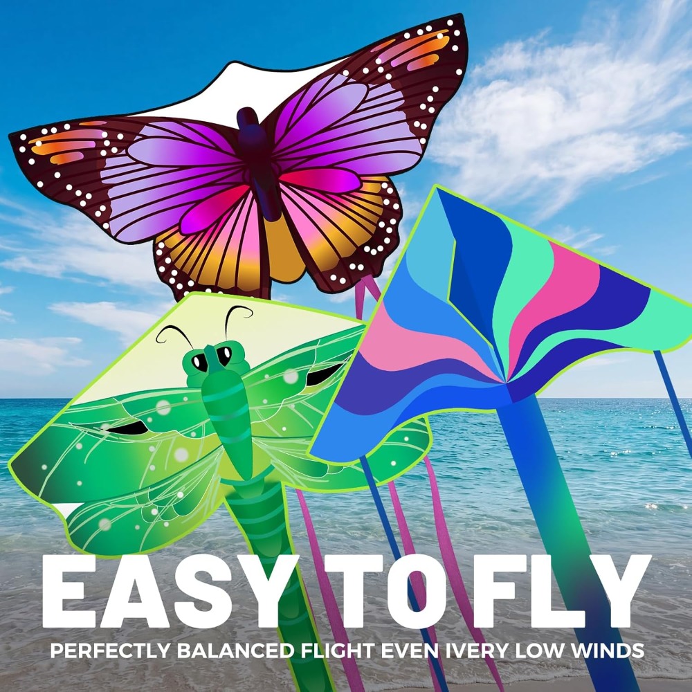 3 Pack Large Kites Butterfly D - Kite Easy Fly Kids avis et prix