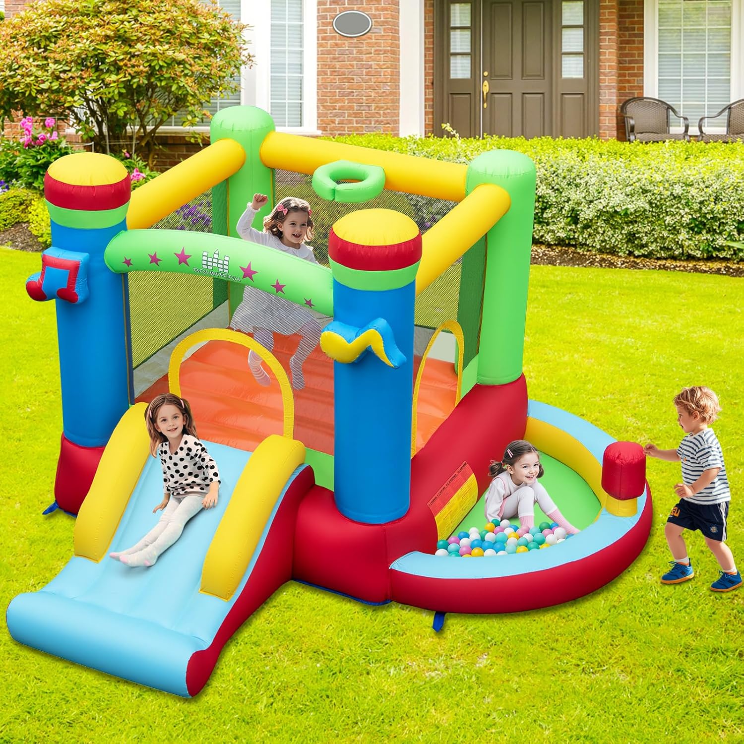 Inflatable Bounce House with B - Kids Outdoor Gifts avis et prix