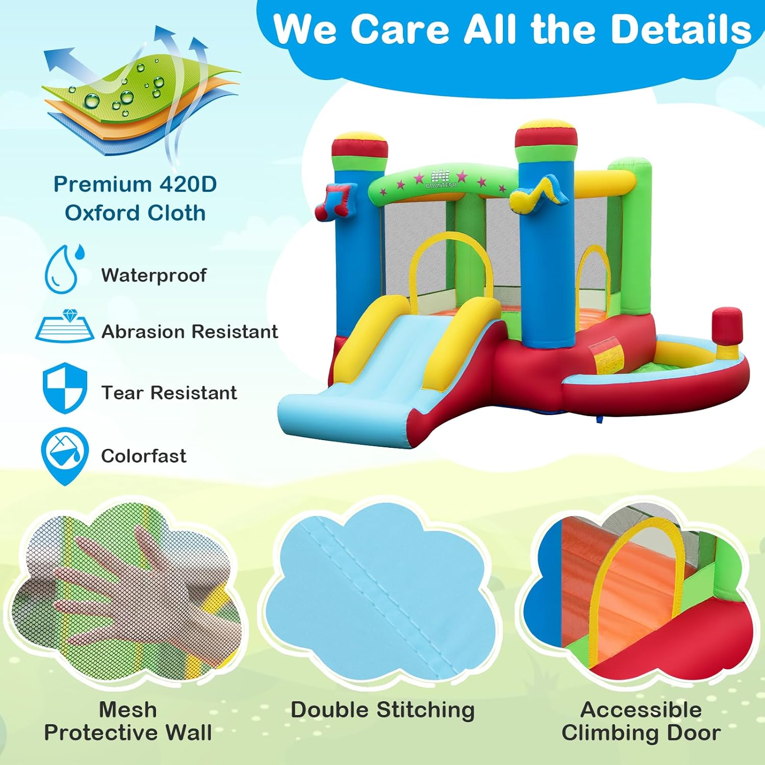 Inflatable Bounce House with B - Kids Outdoor Gifts avis et prix